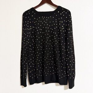 Loft Metallic Polka Dot Cutout Back Sweater